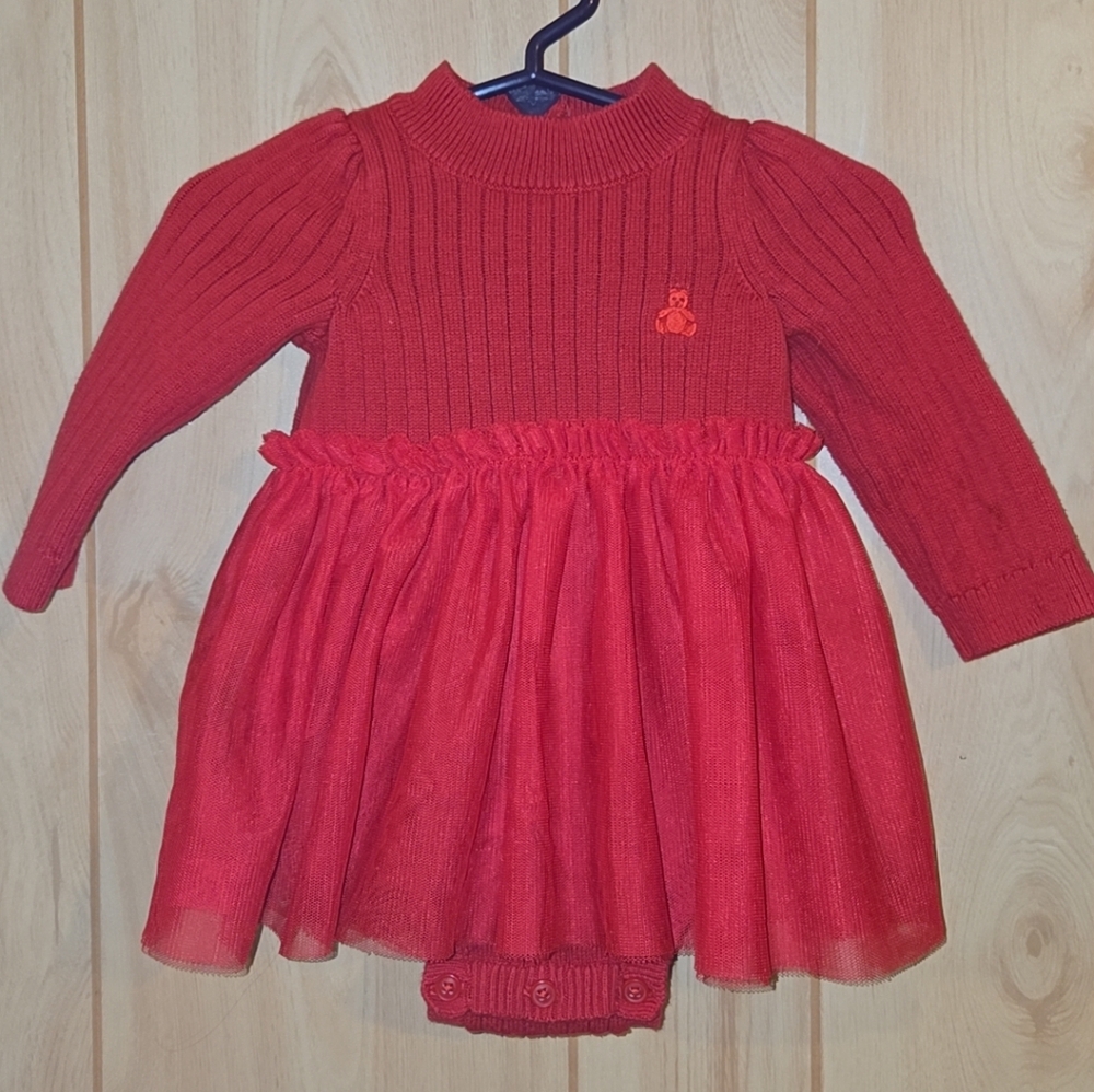 Baby Gap Infant Girls Size 6-12 Months Red Sweater Tutu Dress Valentine's Day